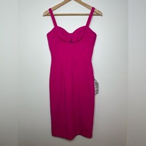 Dress‎ The Population Eve Midi Dress Bright Fuchsia Small NWT